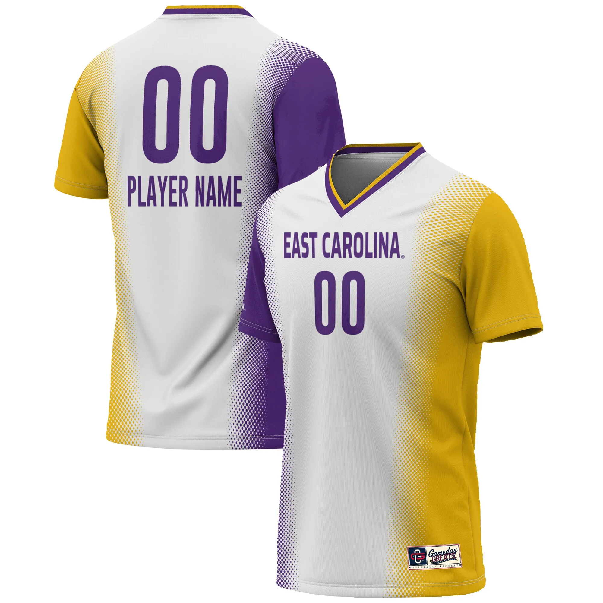 GameDay Greats  ECU Pirates Unisex White NIL Pick-A-Player Lightweight Women's Soccer Jersey