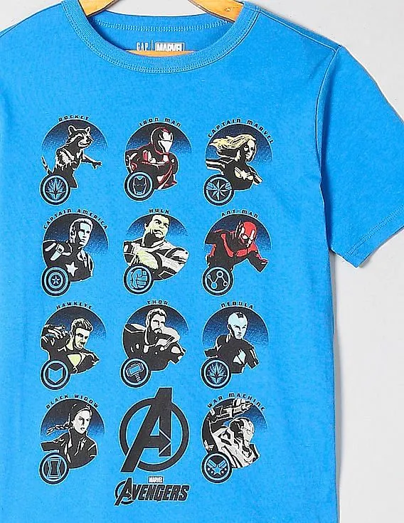 GAP Boys Blue Marvel© Graphic Short Sleeve T-Shirt