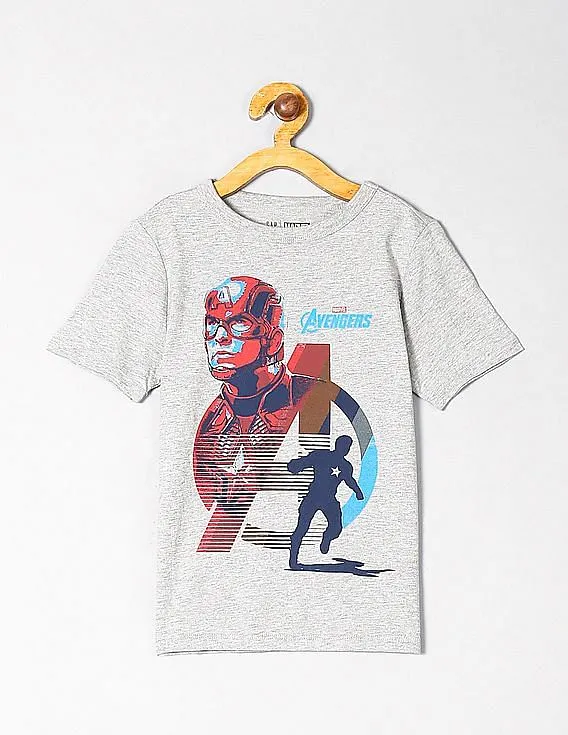 GAP Boys Grey Marvel© Graphic Short Sleeve T-Shirt