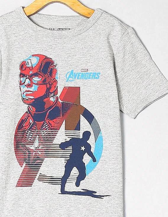 GAP Boys Grey Marvel© Graphic Short Sleeve T-Shirt