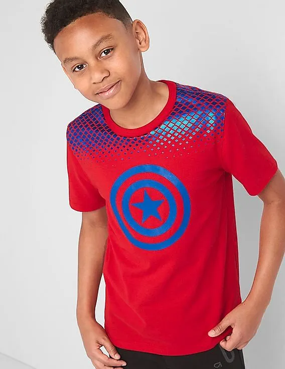 GAP Boys Red Marvel© Superhero Graphic Tee