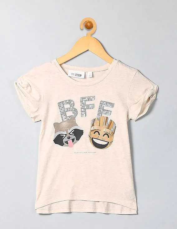 GAP Girls White GapKids & Marvel© Roll-Sleeve T-Shirt