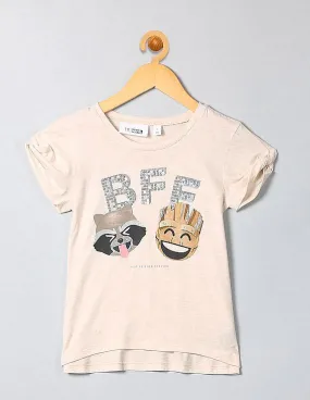 GAP Girls White GapKids & Marvel© Roll-Sleeve T-Shirt