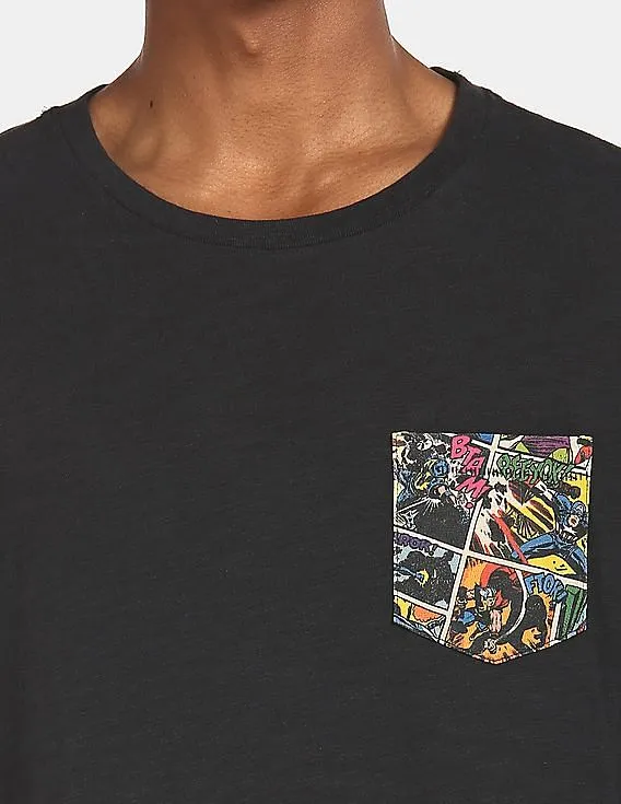 GAP Men Black Marvel© Graphic Pocket T-Shirt