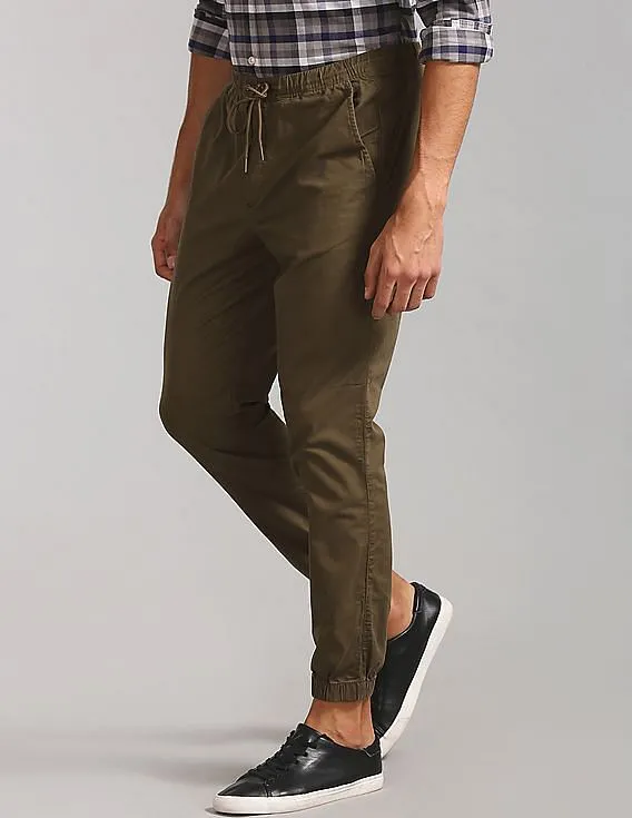 GAP Men Green Twill Joggers With GapFlex