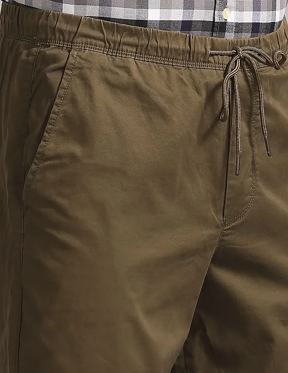GAP Men Green Twill Joggers With GapFlex