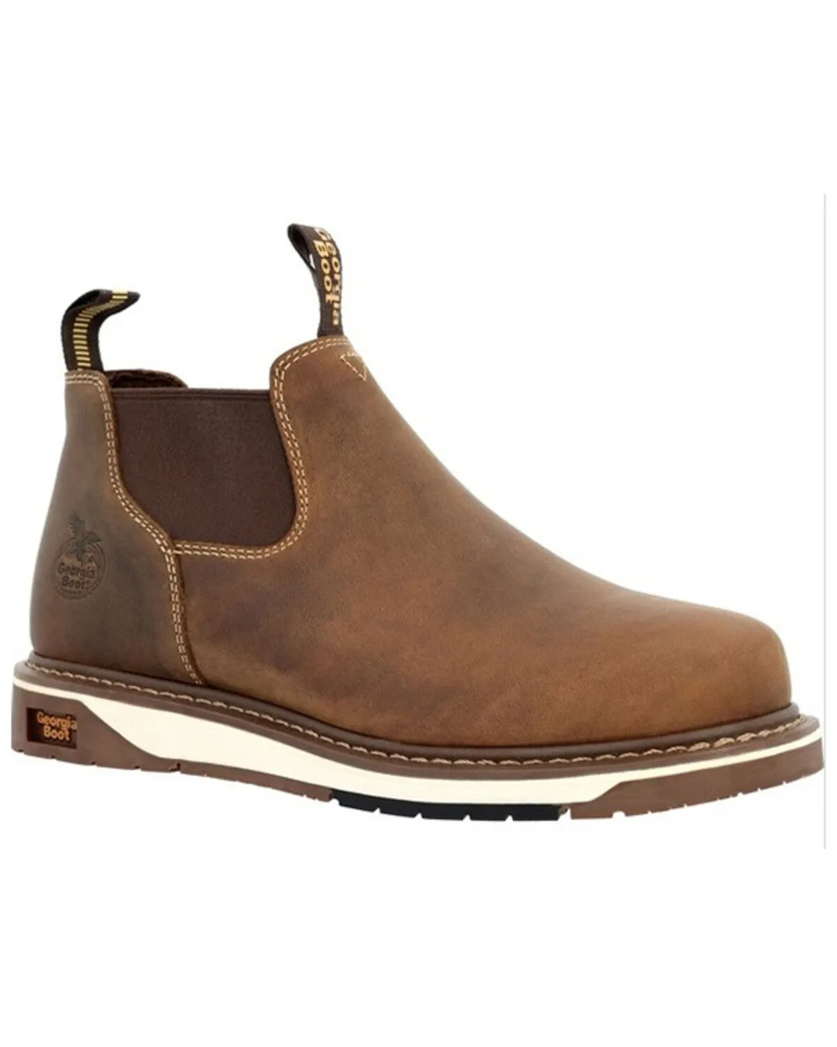Georgia Boot Men's AMP LT Wedge Chelsea Romeo Work Boot - Round Toe