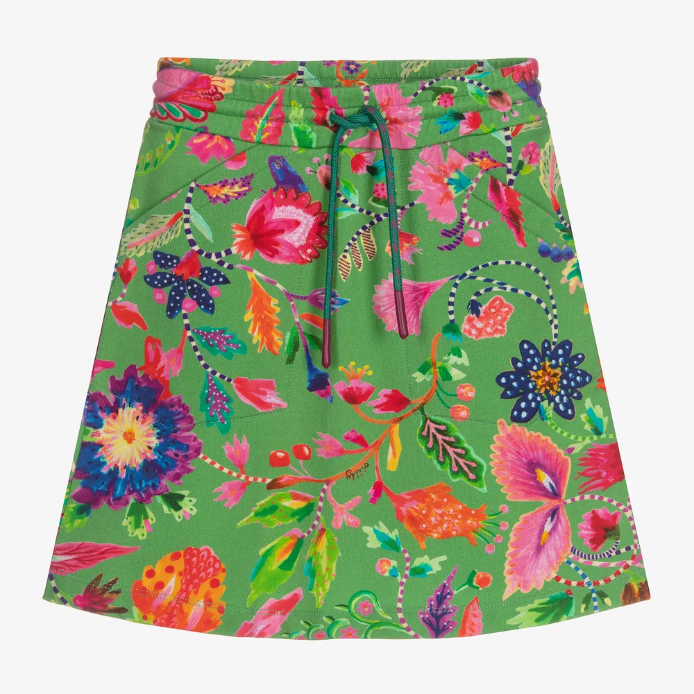 Girls Green Cotton Skirt