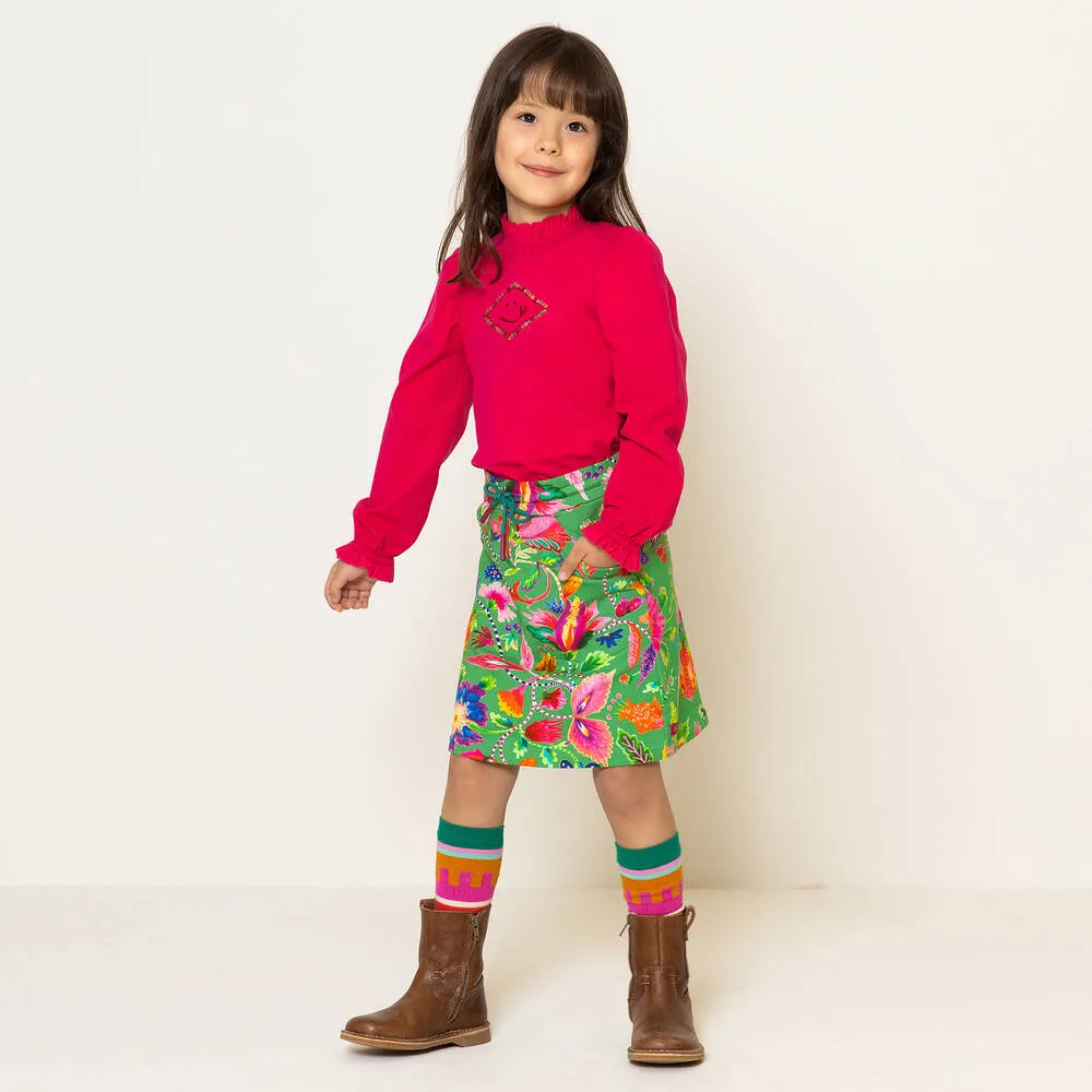 Girls Green Cotton Skirt