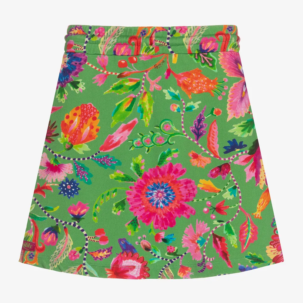 Girls Green Cotton Skirt