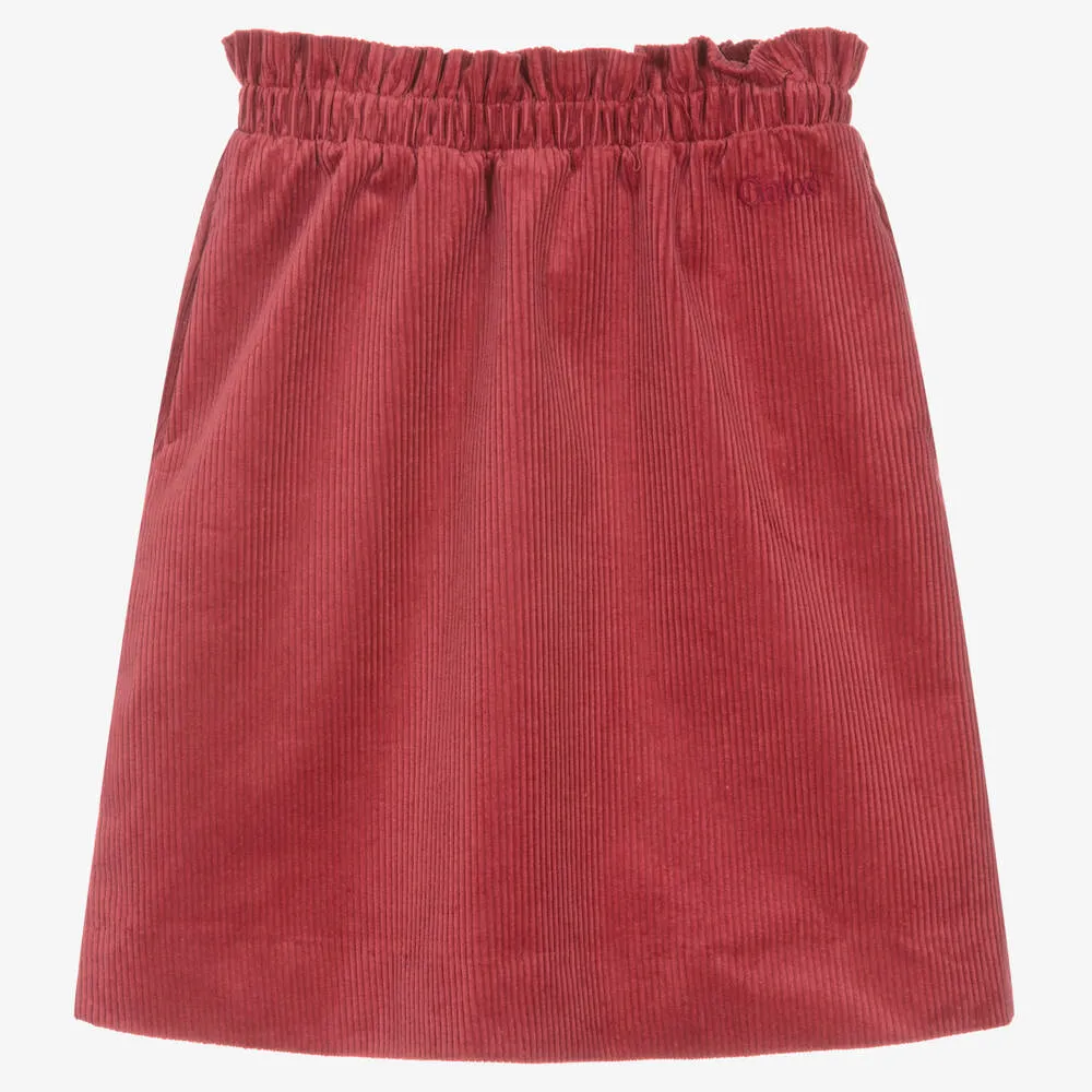 Girls Pink Corduroy Skirt 