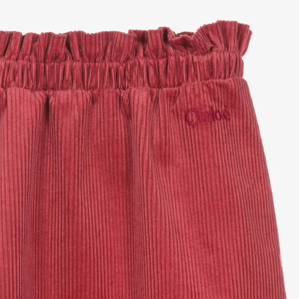 Girls Pink Corduroy Skirt 