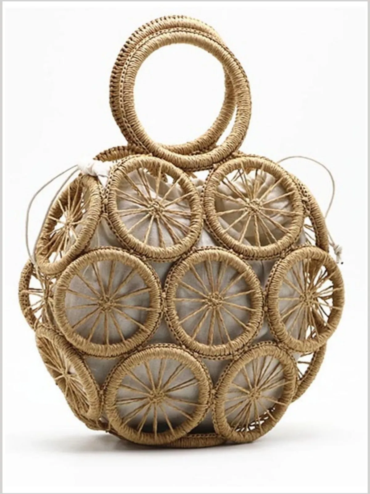 Girls Spring Rattan Woven Bag