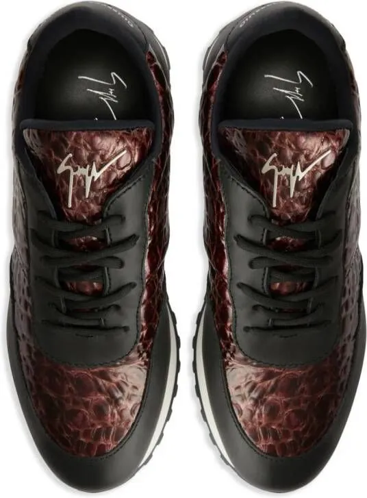 Giuseppe Zanotti Jimi Running crocodile-embossed sneakers Black