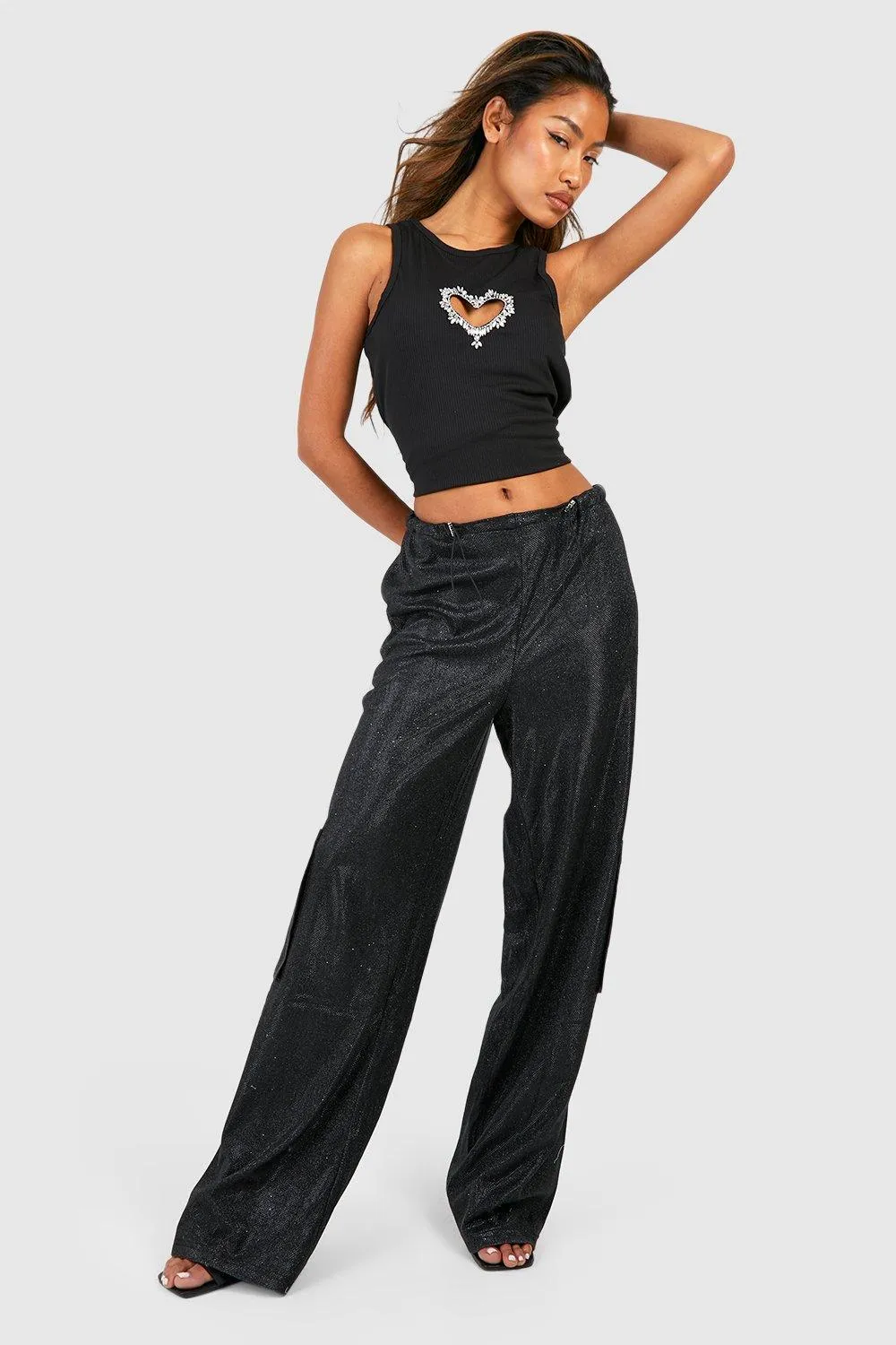 Glitter Parachute Cargo Pants