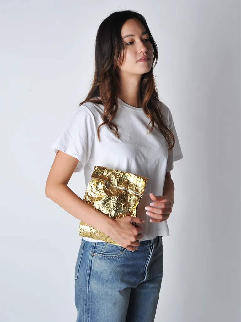 Gold Metalic Foil Lunch Bag