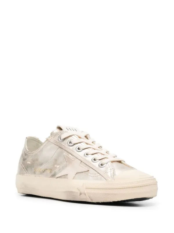 Golden Goose DB V-Star2 Sneakers Gold-Tone/Pearl | Luxury and style at your fingertips