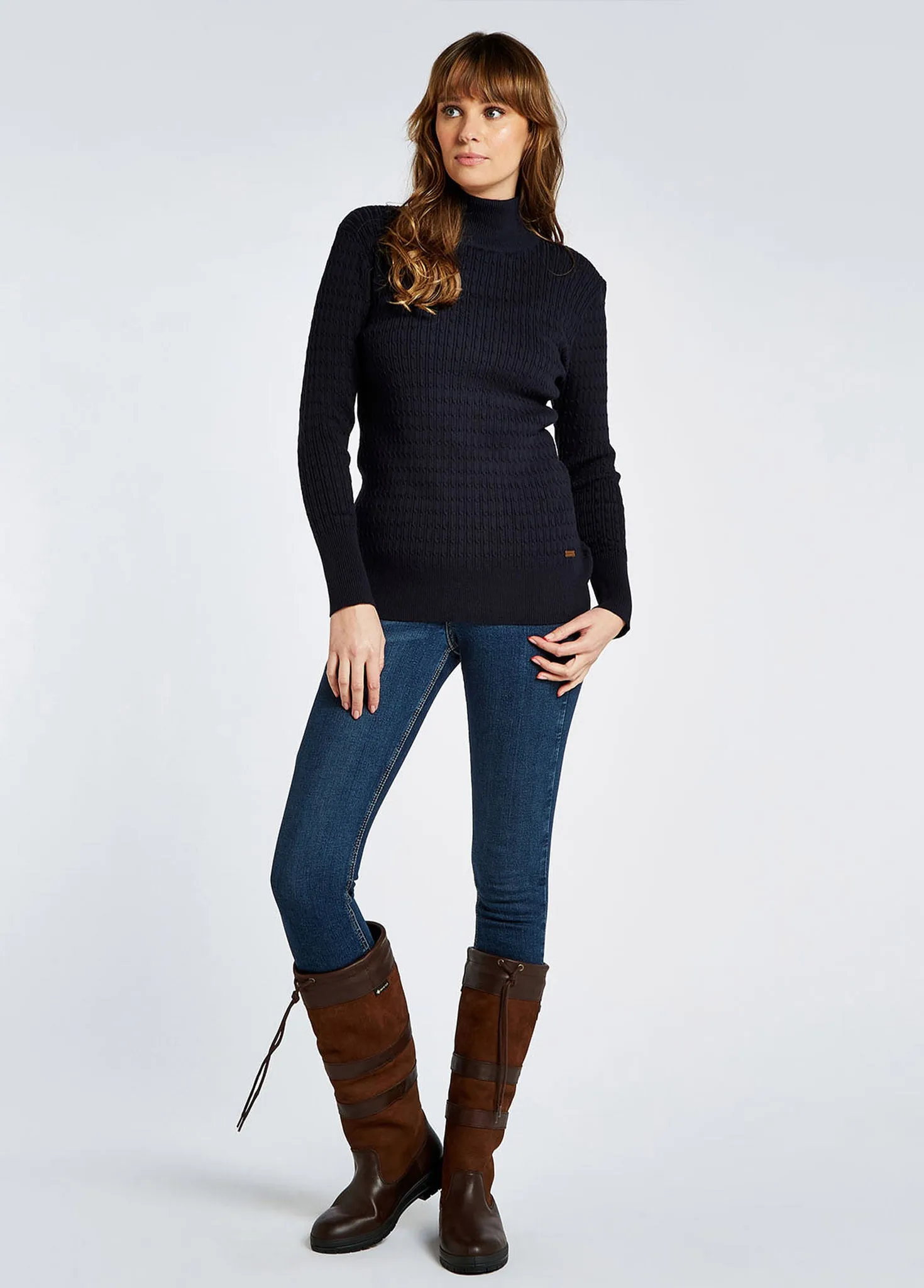 Hacketstown Funnel Neck Sweater - Navy