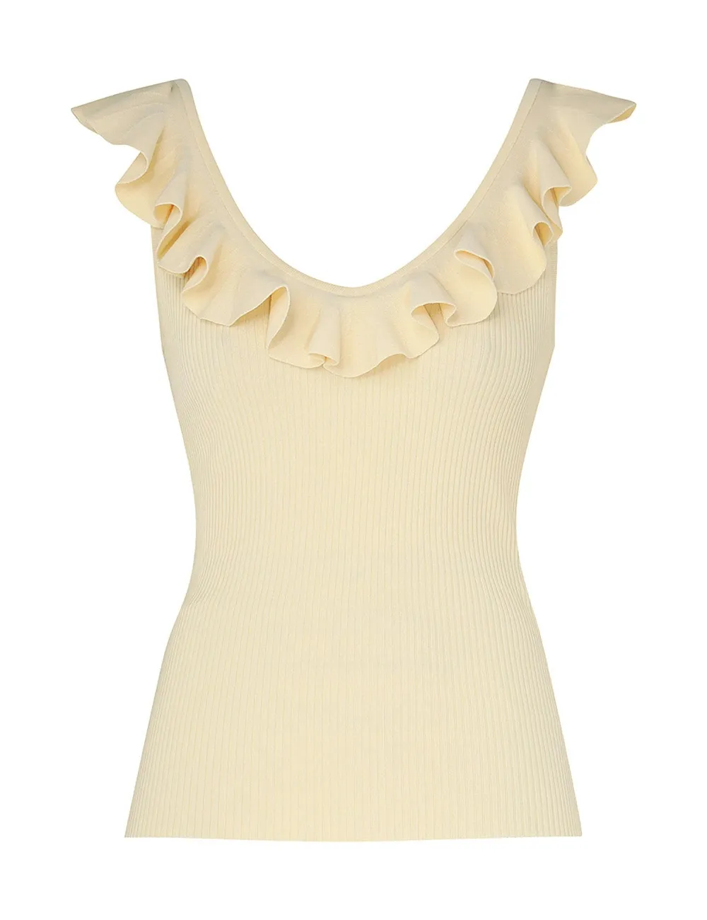 --Halliday V-Neck Frill Tank-