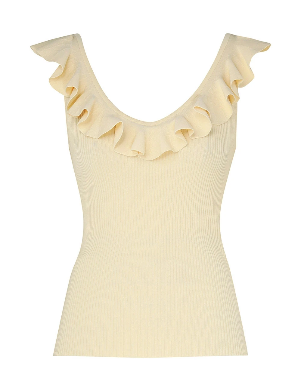 --Halliday V-Neck Frill Tank-