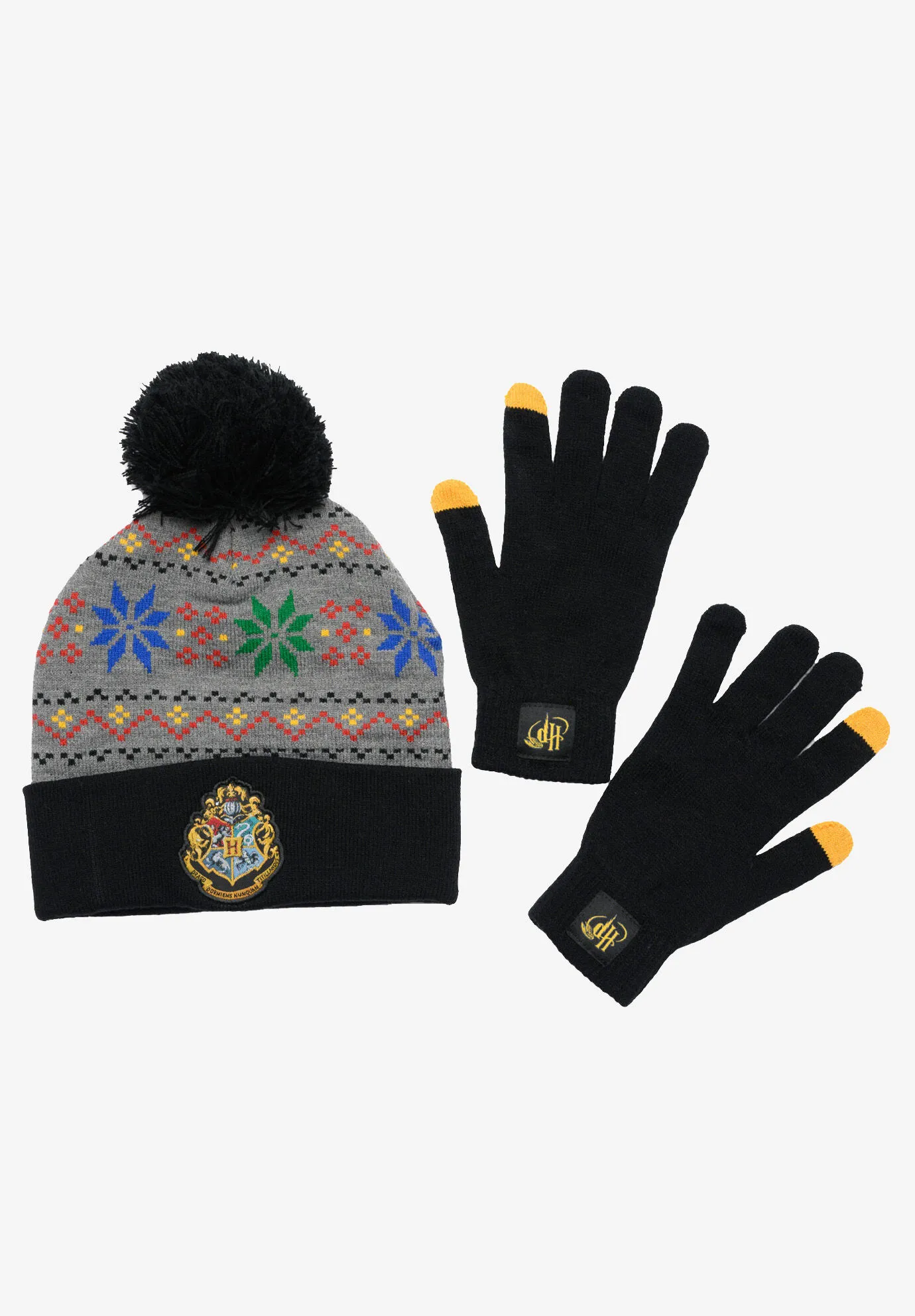 Harry Potter Beanie Hat With Gloves Touch Screen Knit Hogwarts Set