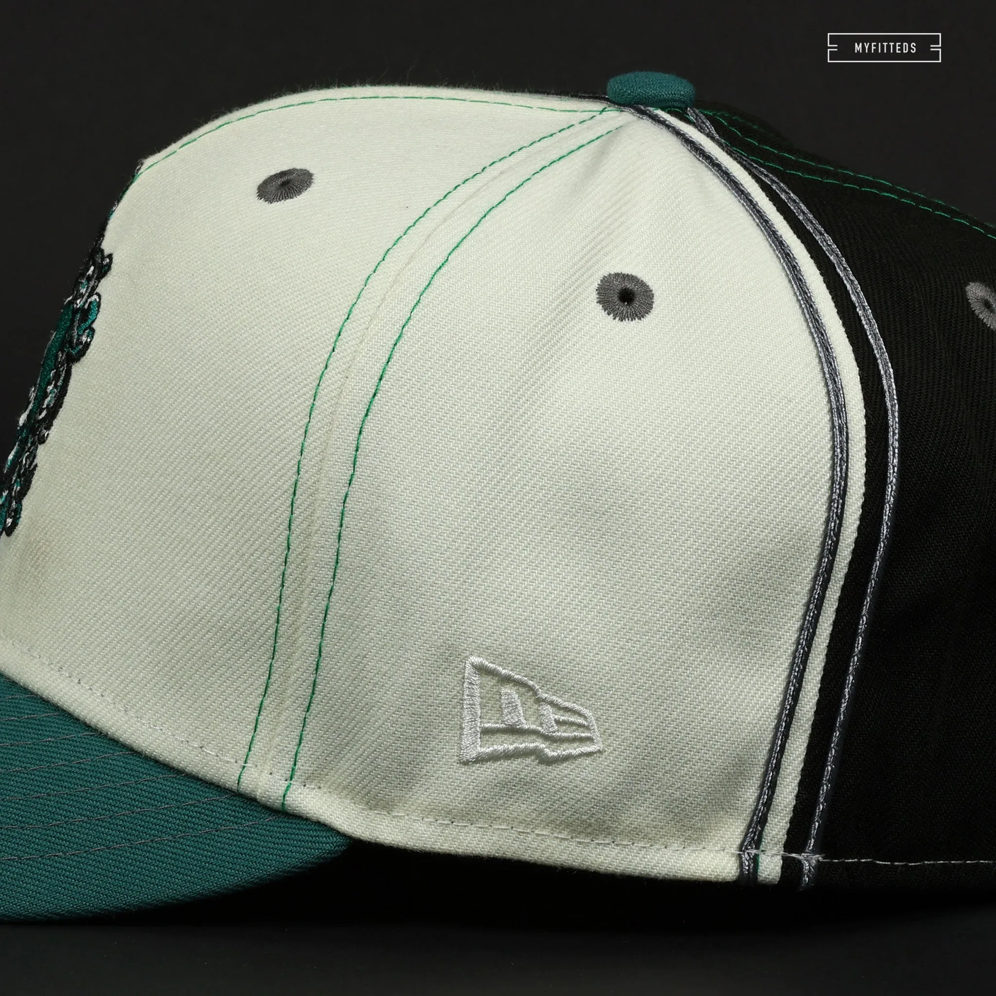 HARRY POTTER HOGWARTS HOUSE SLYTHERIN DIAGONAL BLOCK NEW ERA FITTED CAP