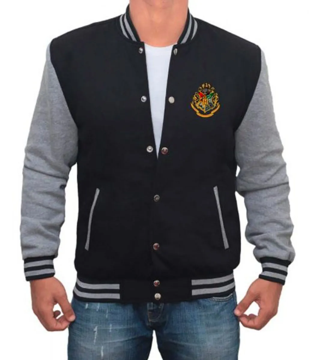 Harry Potter Hogwarts Varsity Black and Grey Jacket