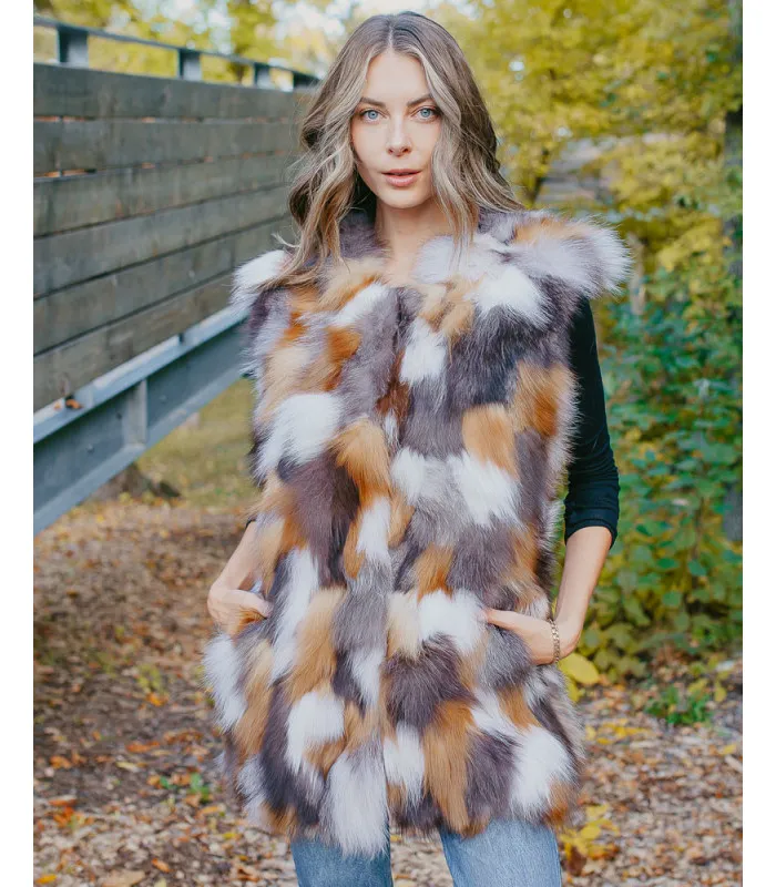 Harvest Multi Color Patchwork Vest: FurHatWorld.com