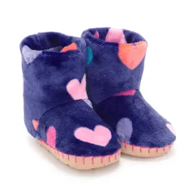 Hatley Hearts Fuzzy Slipper Sizes 5-2  - Clement