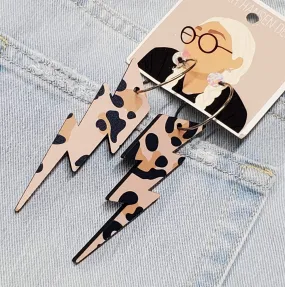 HHD Leopard Lightning Bolt Earrings