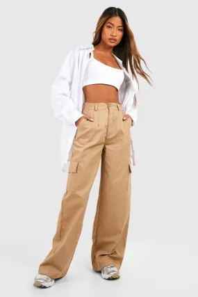 High Waisted Straight Fit Cargo Pants