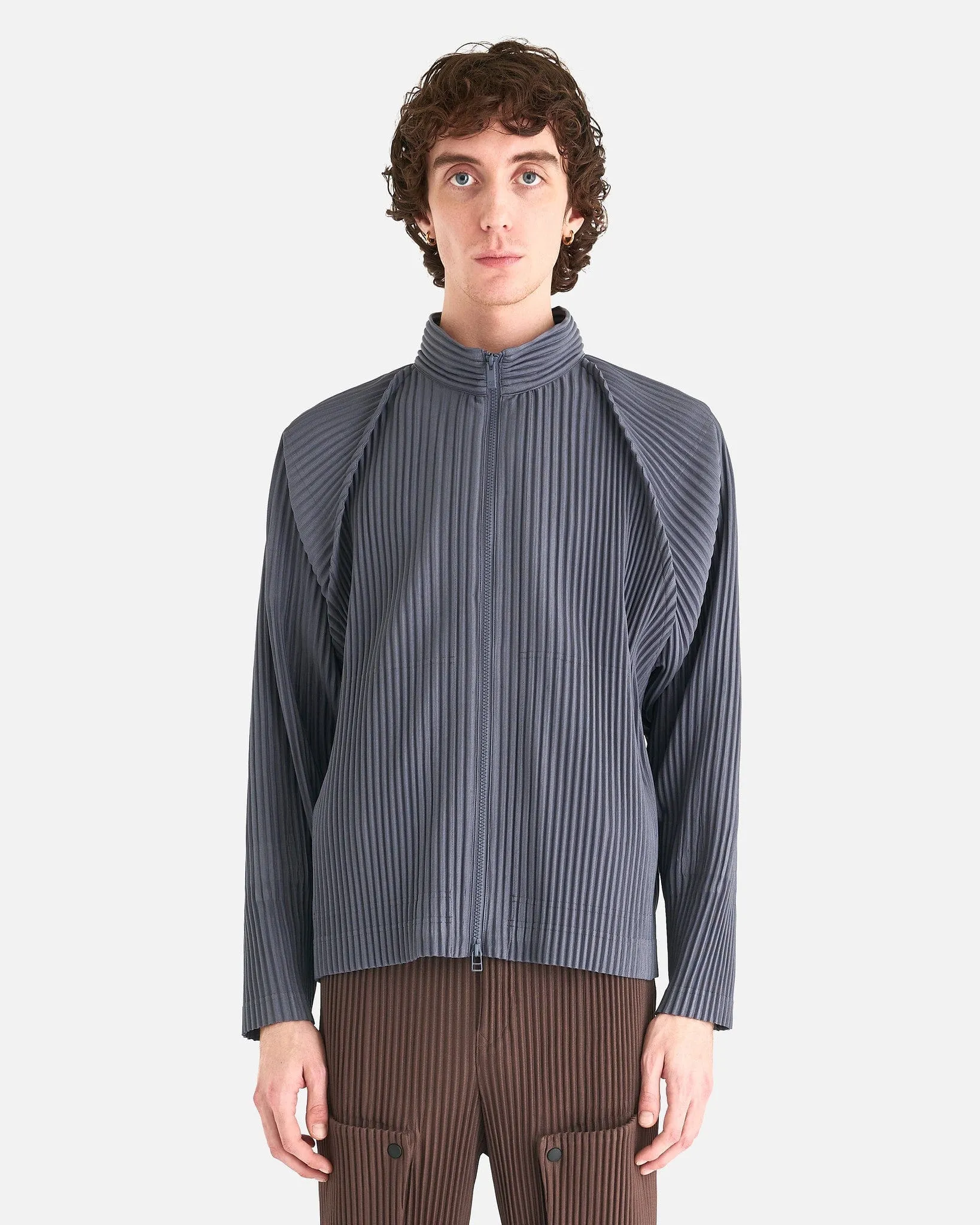 Homme Plissé Issey Miyake MC October Jacket in Slate Gray