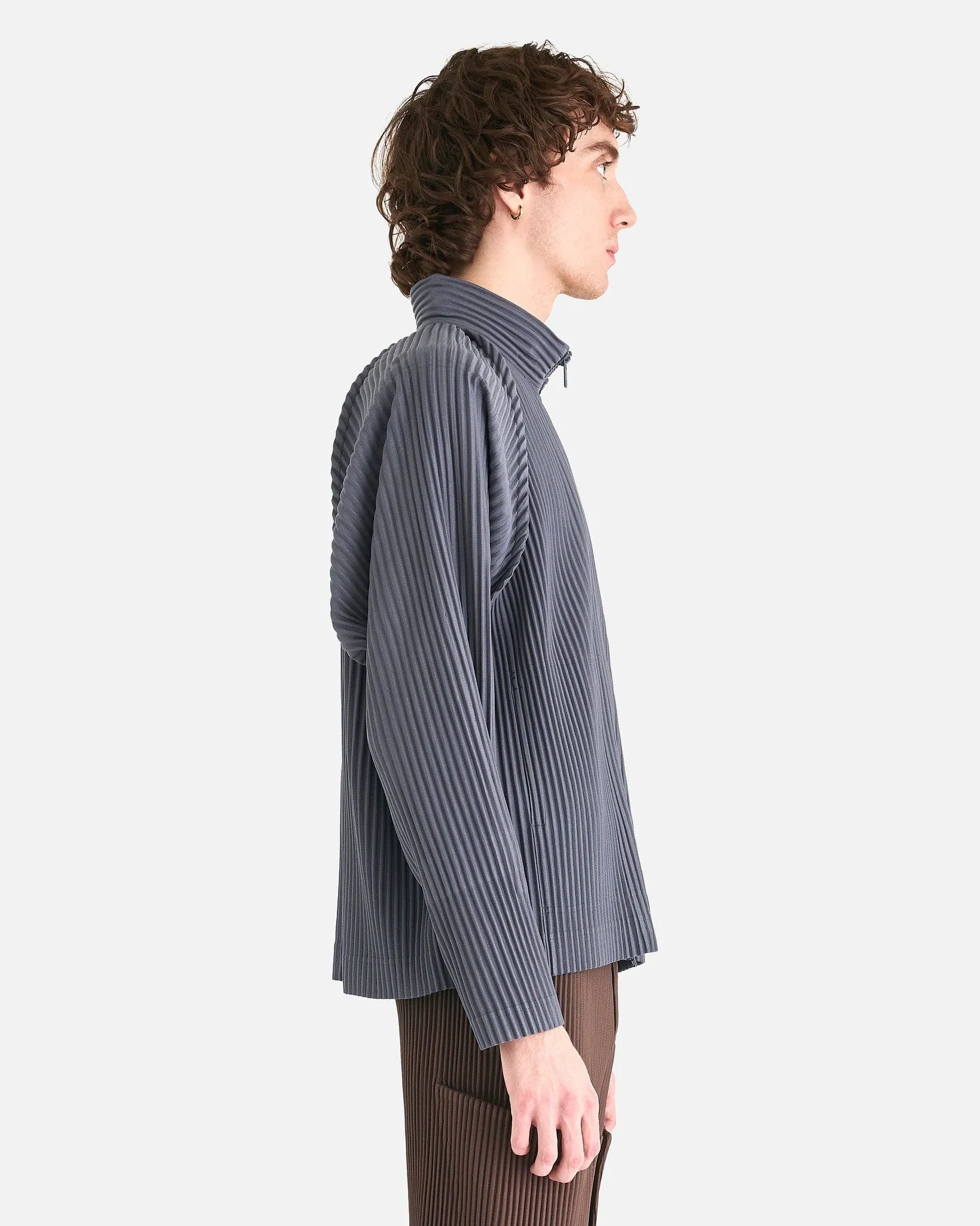 Homme Plissé Issey Miyake MC October Jacket in Slate Gray