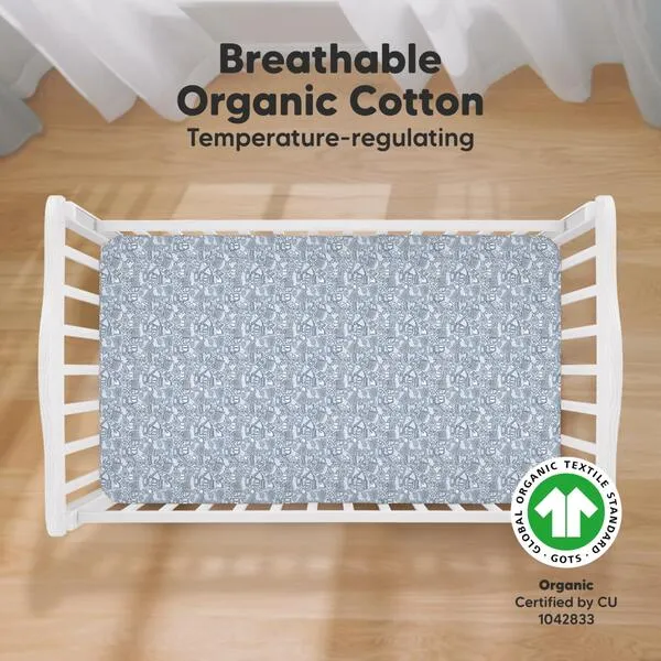 KeaBabies Soothe Fitted Crib Sheet, Excavation (Pack Of 2)