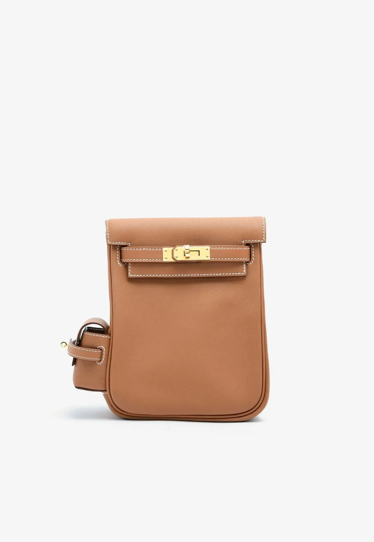 Kelly Jump Backpack in Gold Swift Leather with Gold Hardware