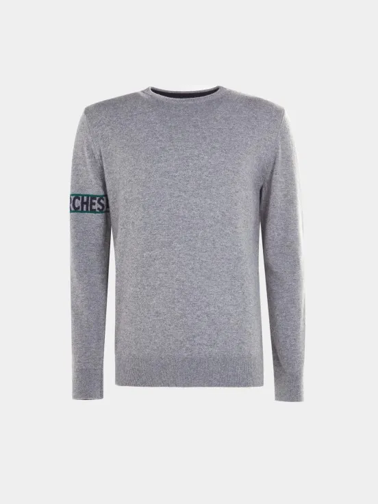 Knitted jumper with branding