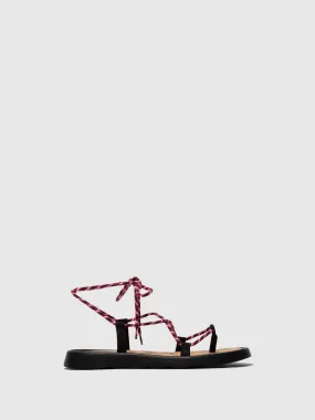 Lace-up Sandals TACE874FLY BLACK(PURPLE)