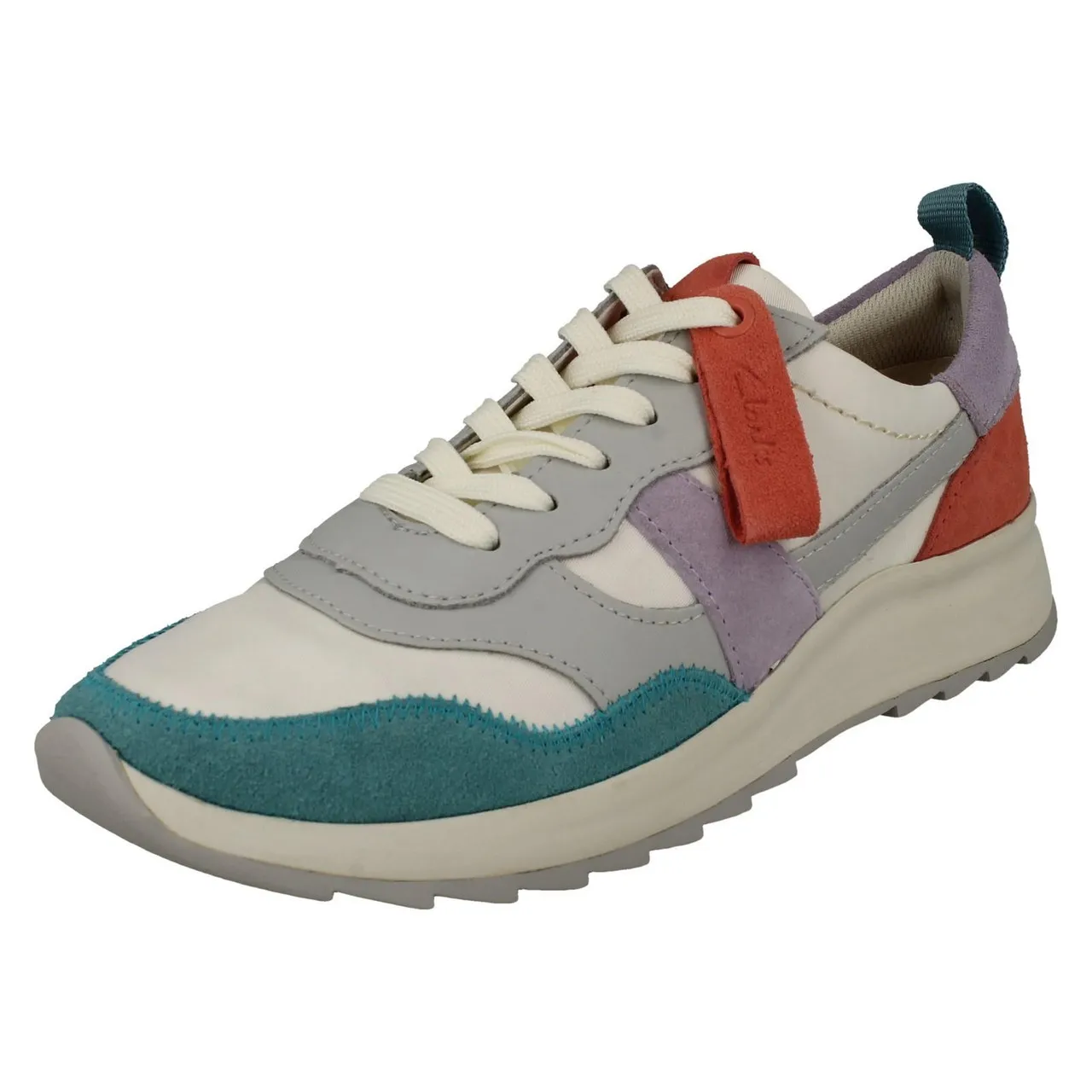 Ladies Clarks Retro Detailed MI-X EVA Lace Up Trainers - DashLite Jazz
