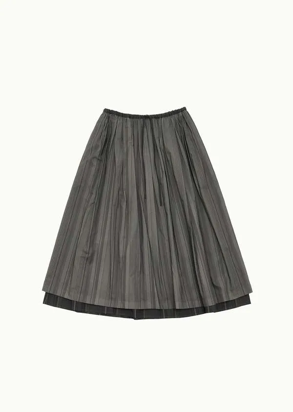 Layered Skirt - Grey Stripe