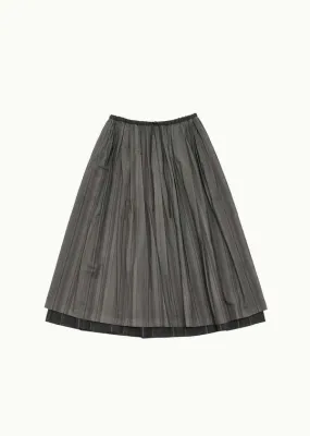 Layered Skirt - Grey Stripe