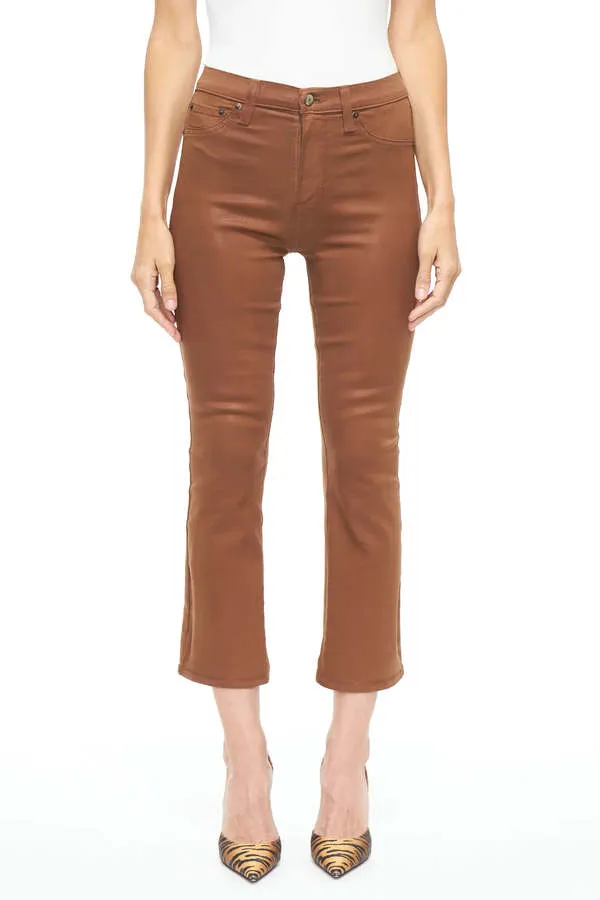 Lennon High Rise Crop Boot - Coated Cognac