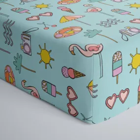 Little Sleepies Pool Party Bamboo Viscose Fitted Crib Sheet