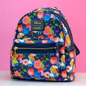 Loungefly x Disney Alice in Wonderland Characters AOP Mini Backpack (LASR)