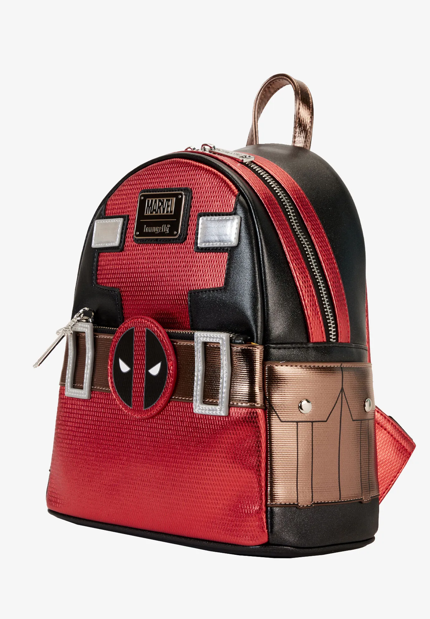 Loungefly X Marvel Deadpool Mini Backpack Metallic Red