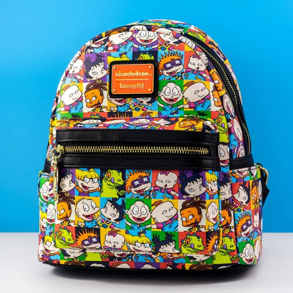 Loungefly x Nickelodeon Rugrats Character Tile Print Mini Backpack