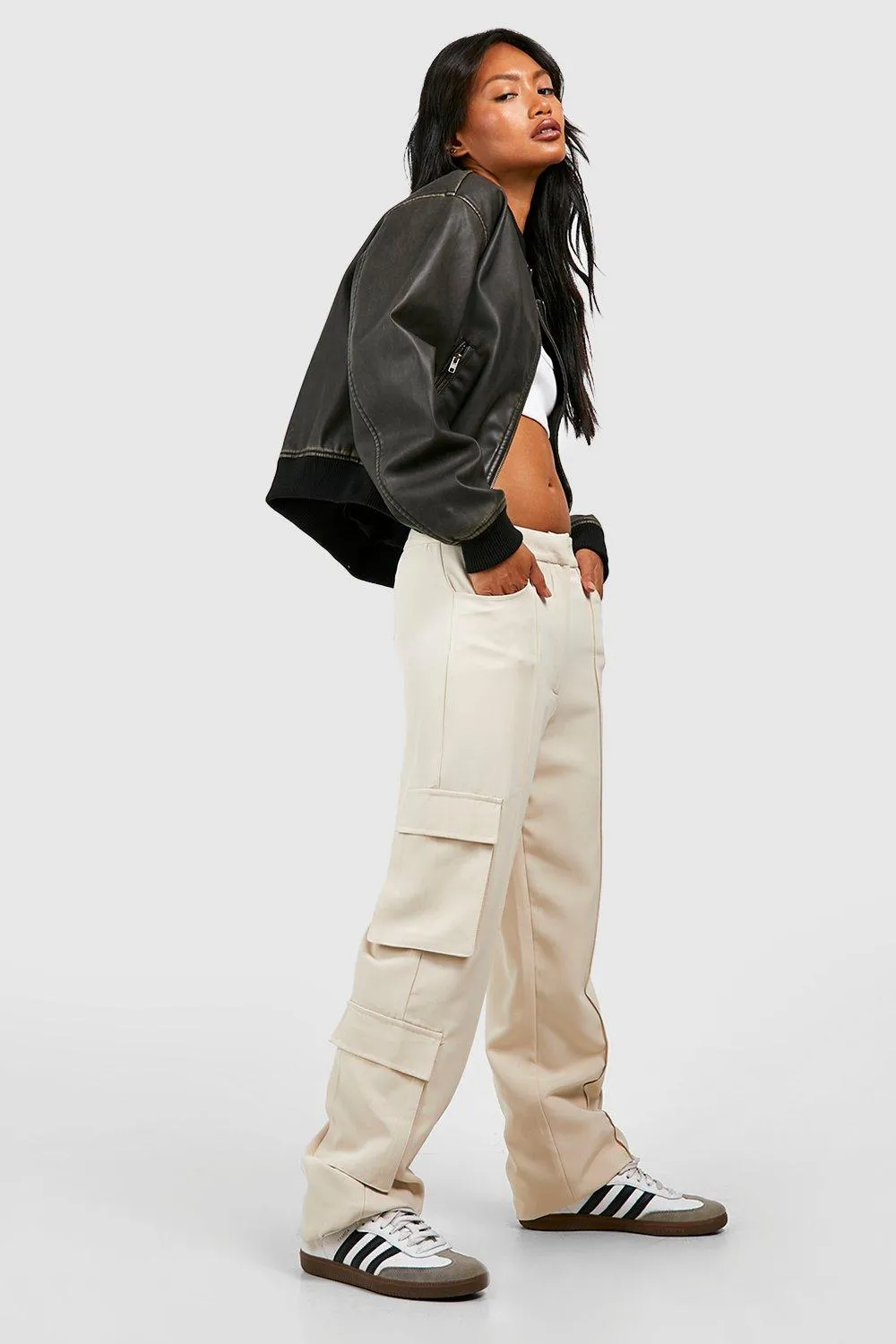 Luxe Tailored Cargo Flared Pants