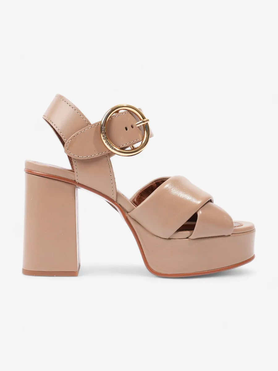 Lyna Platform Sandals 105mm Nude Leather EU 37.5 UK 4.5