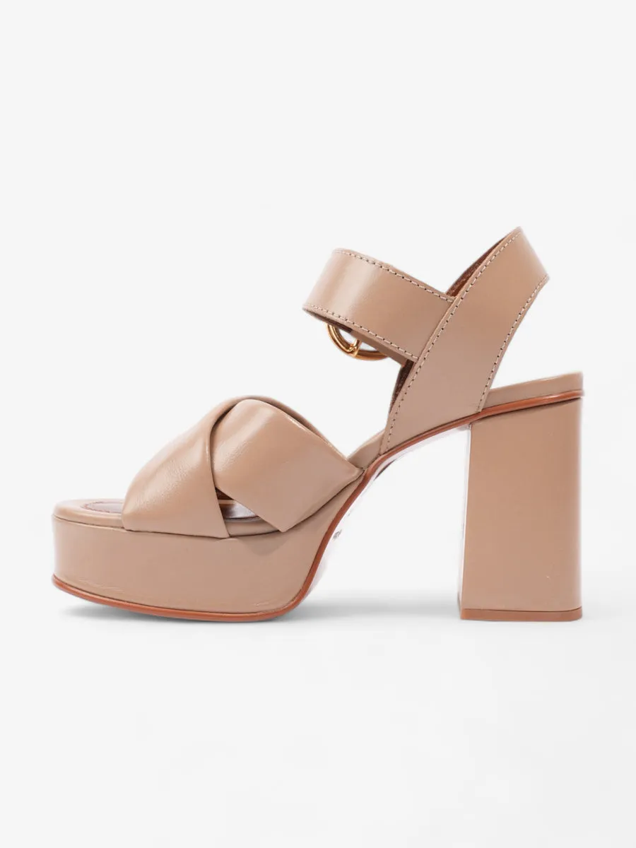 Lyna Platform Sandals 105mm Nude Leather EU 37.5 UK 4.5