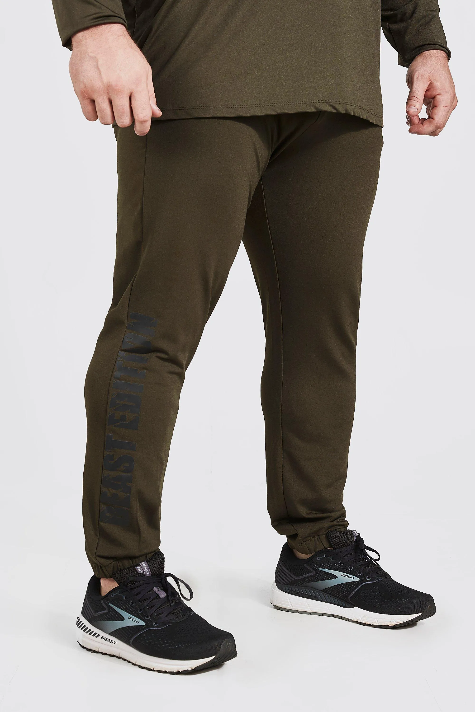 MAN Active X Beast Tapered Print Detail Joggers | boohooMAN UK