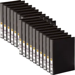 Marbig Clear View Insert Ring Binder Folder 2D 25mm A4 Black 20 Pack